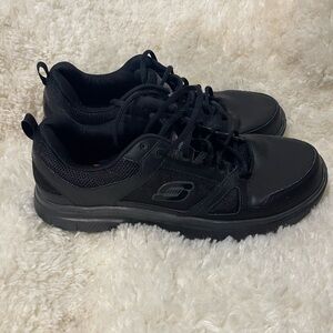 Skechers Men's Black Lace-Up Athletic Sneakers